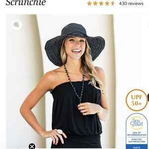 Scrunchie Black Women's Sun Hat